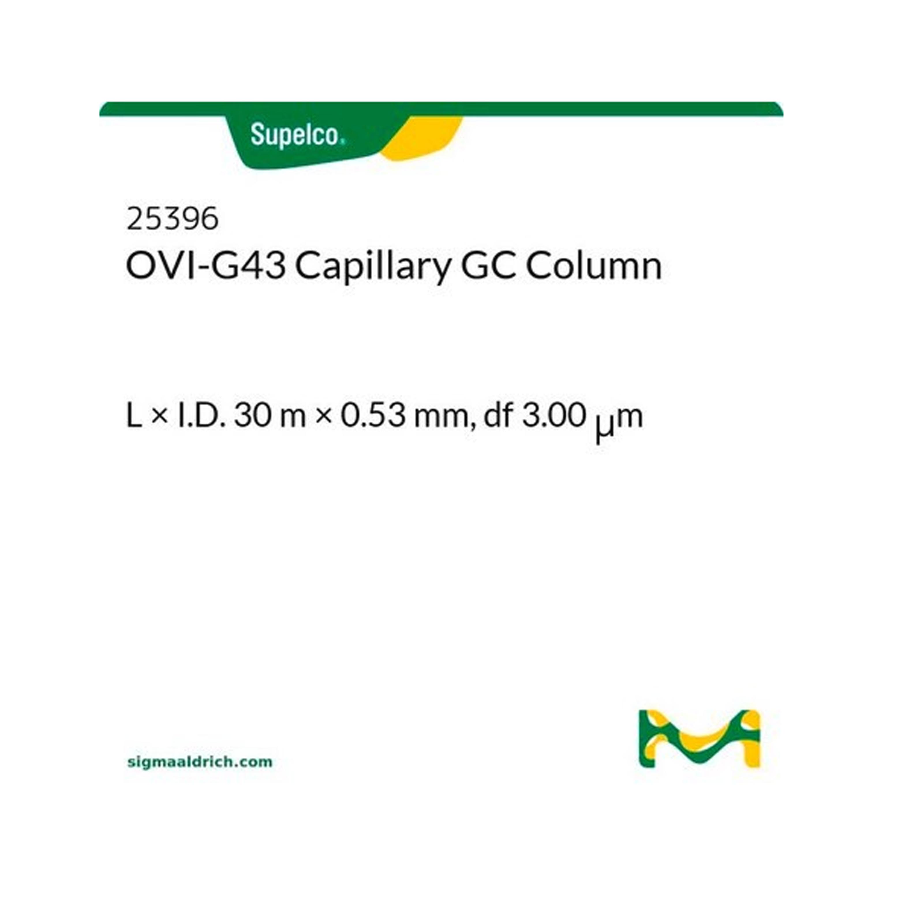 Supelco OVI-G43毛細柱30m×0.53mm×3.00μm