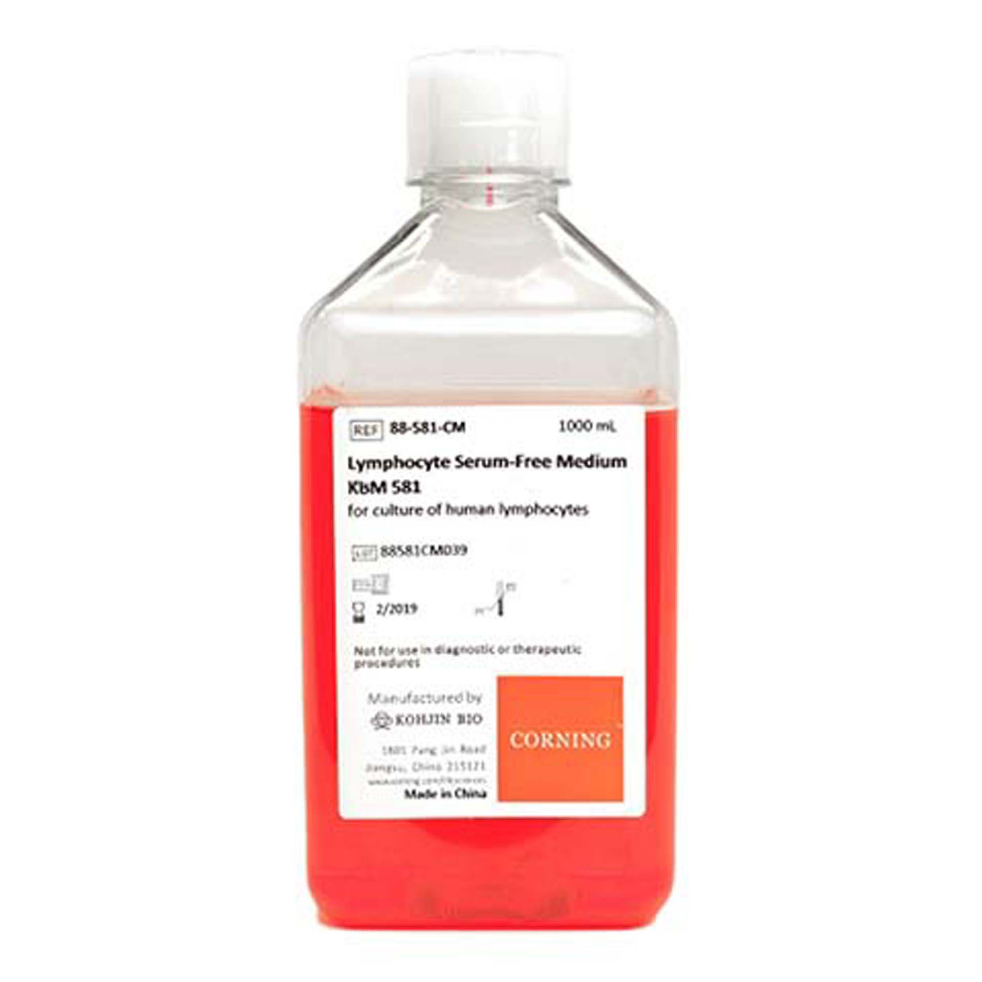 康寧?淋巴細(xì)胞無血清培養(yǎng)基，KBM 581 KBM581 Lymphocyte SFM, No Phenol Red or Antibiotics, 1 Liter