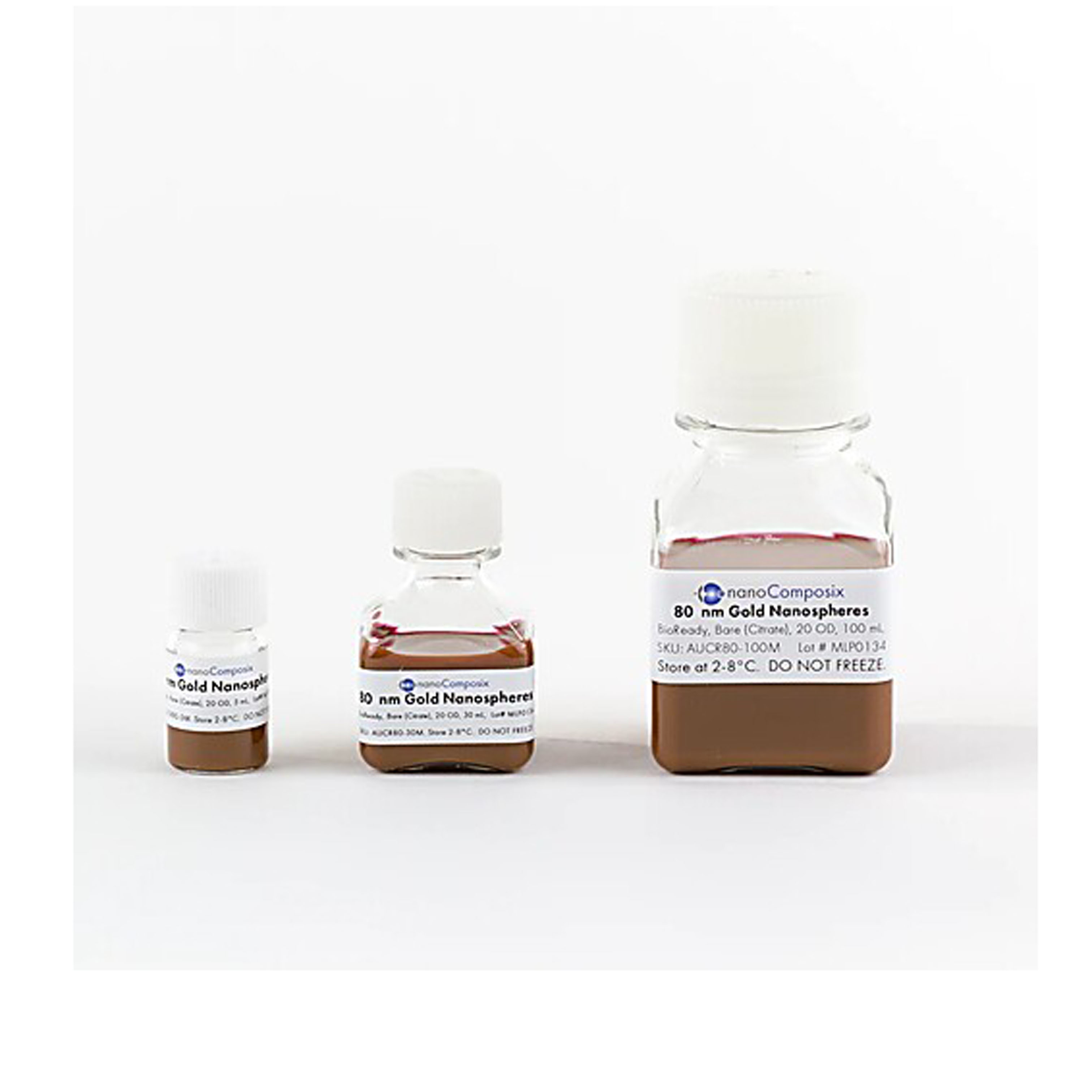 BioReady 金納米球 - 裸（檸檬酸鹽） - 80 nm，20 OD 溶于 0.02 mM 檸檬酸鈉水溶液，5 mL